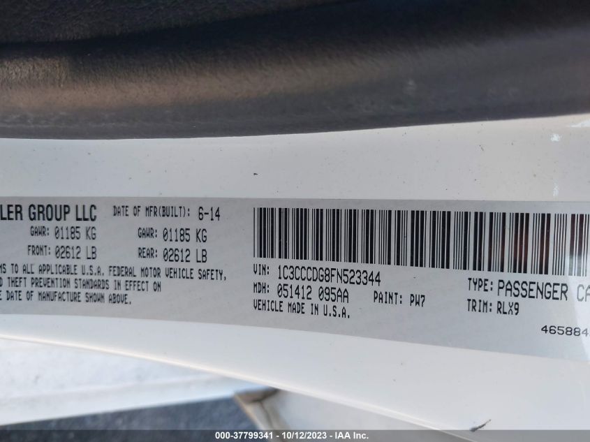 2015 CHRYSLER 200 S - 1C3CCCDG8FN523344