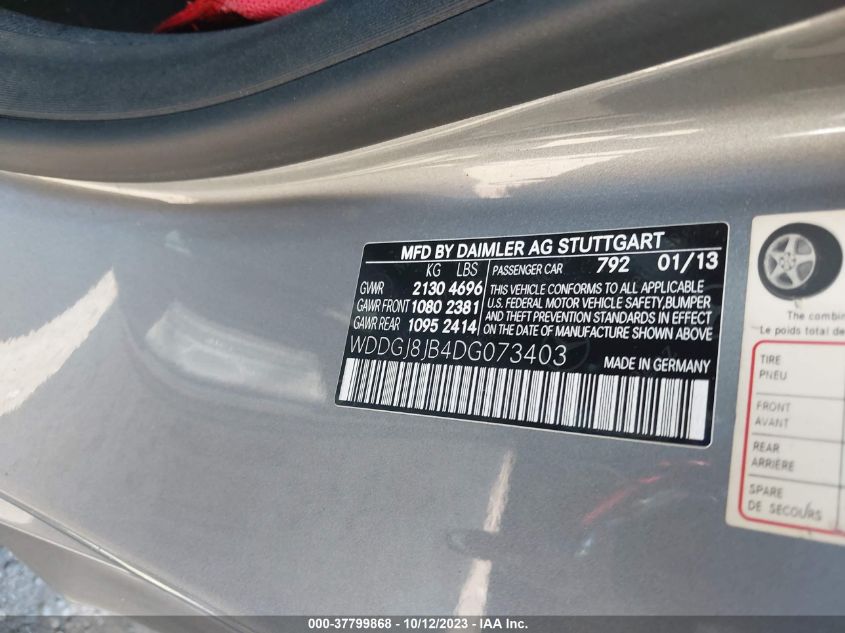 2013 MERCEDES-BENZ C 350 SPORT 4MATIC WDDGJ8JB4DG073403