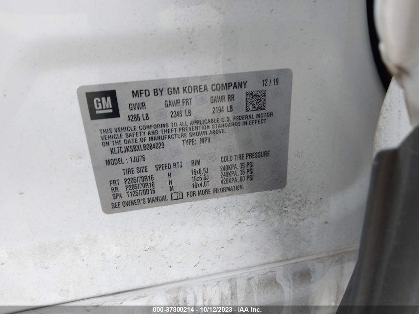 2020 CHEVROLET TRAX LS - KL7CJKSBXLB084029