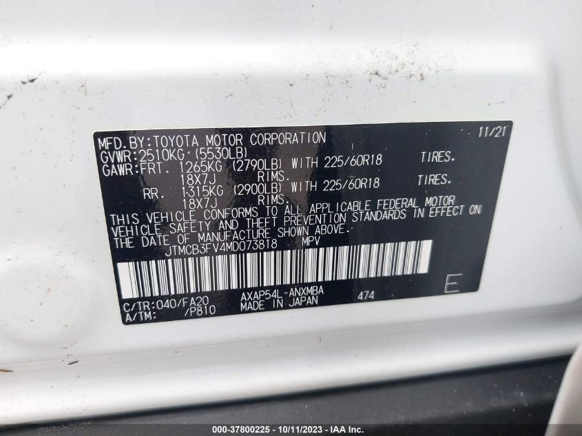 JTMCB3FV4MD073818 Toyota RAV4 Prime SE 9