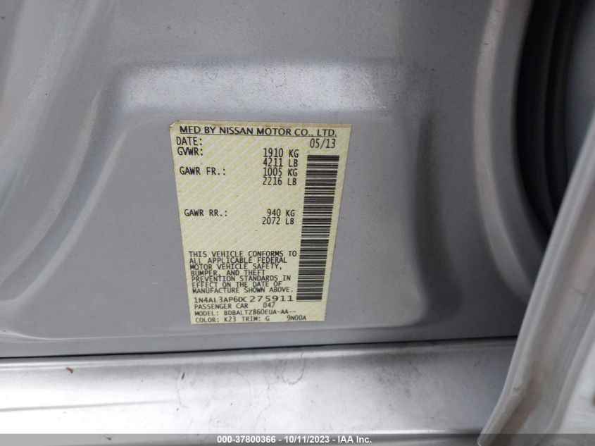 2013 NISSAN ALTIMA 2.5 SV - 1N4AL3AP6DC275911
