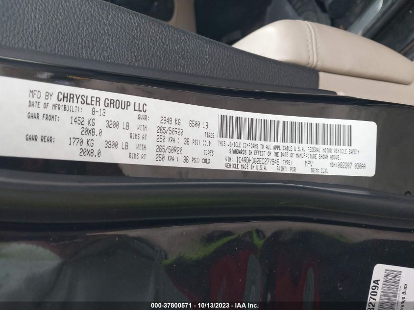 2014 DODGE DURANGO LIMITED - 1C4RDHDG2EC277949