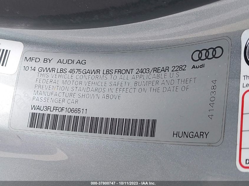 2015 AUDI A3 2.0T PREMIUM PLUS - WAU3FLFF0F1066511