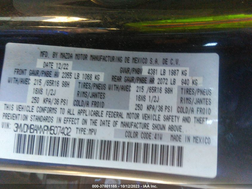2023 MAZDA CX-30 - 3MVDMBAMXPM507402