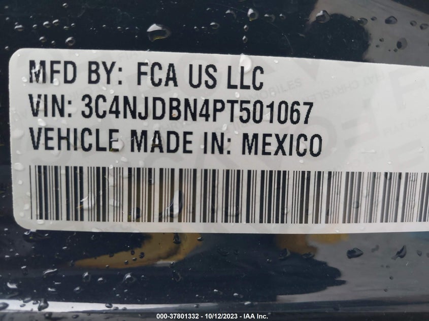 VIN 3C4NJDBN4PT501067 2023 JEEP COMPASS LATITUDE