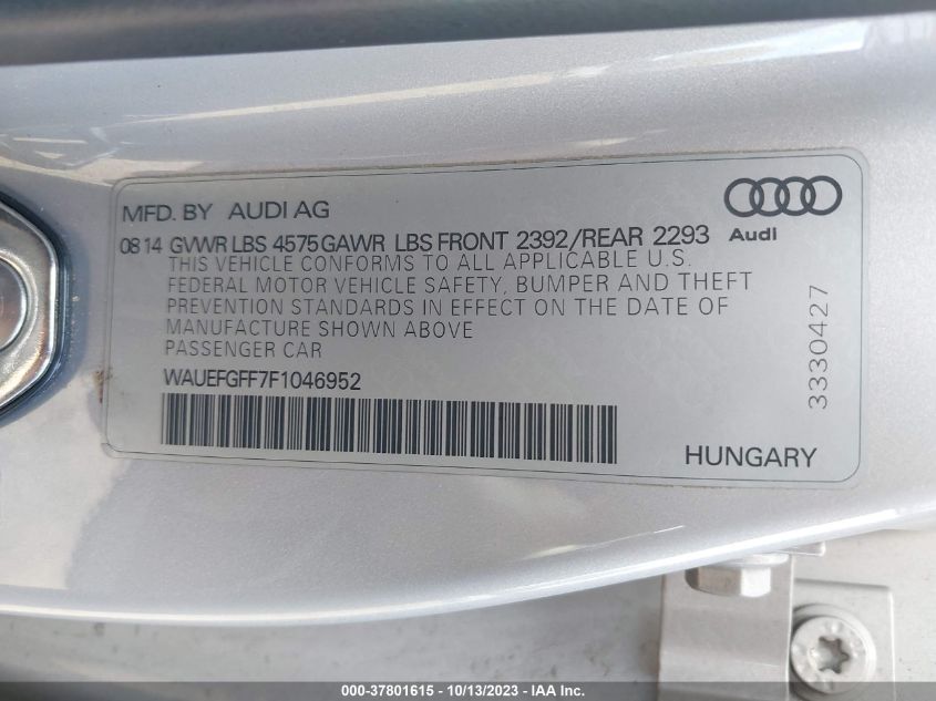 2015 AUDI A3 2.0T PREMIUM PLUS - WAUEFGFF7F1046952