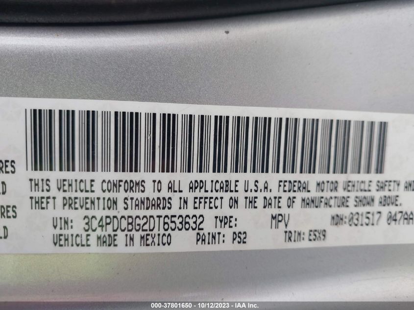2013 DODGE JOURNEY SXT - 3C4PDCBG2DT653632