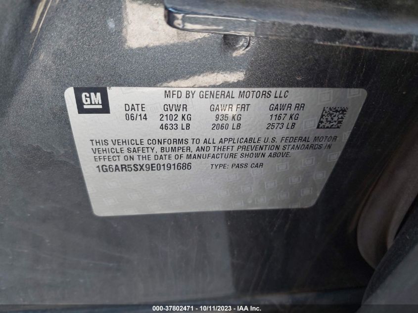 2014 CADILLAC CTS LUXURY - 1G6AR5SX9E0191686