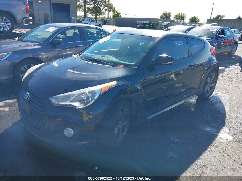 2013 HYUNDAI VELOSTER TURBO W/BLACK INT - KMHTC6AE5DU134496