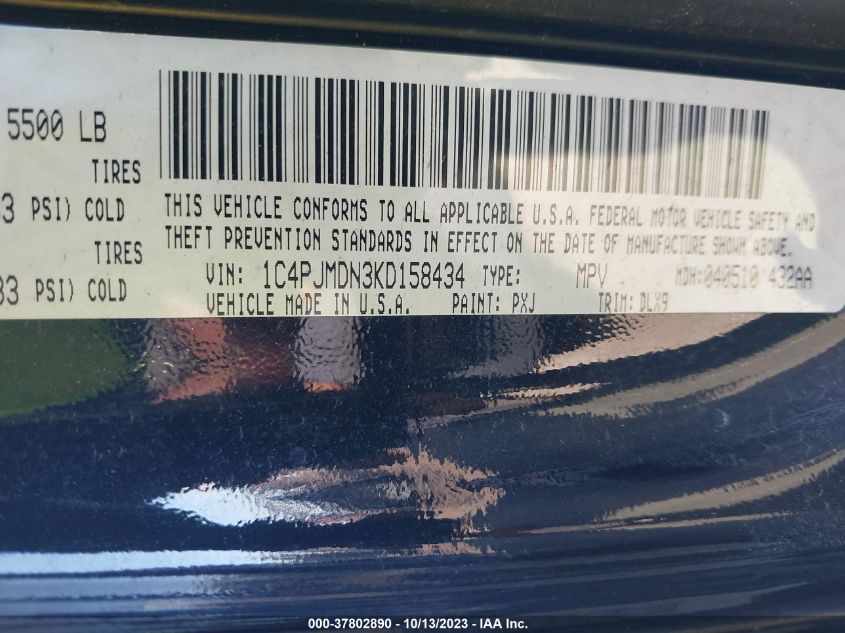 2019 JEEP CHEROKEE LIMITED - 1C4PJMDN3KD158434