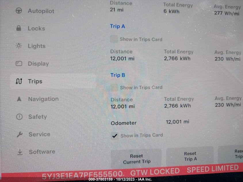 2023 TESLA MODEL 3 - 5YJ3E1EA7PF555500
