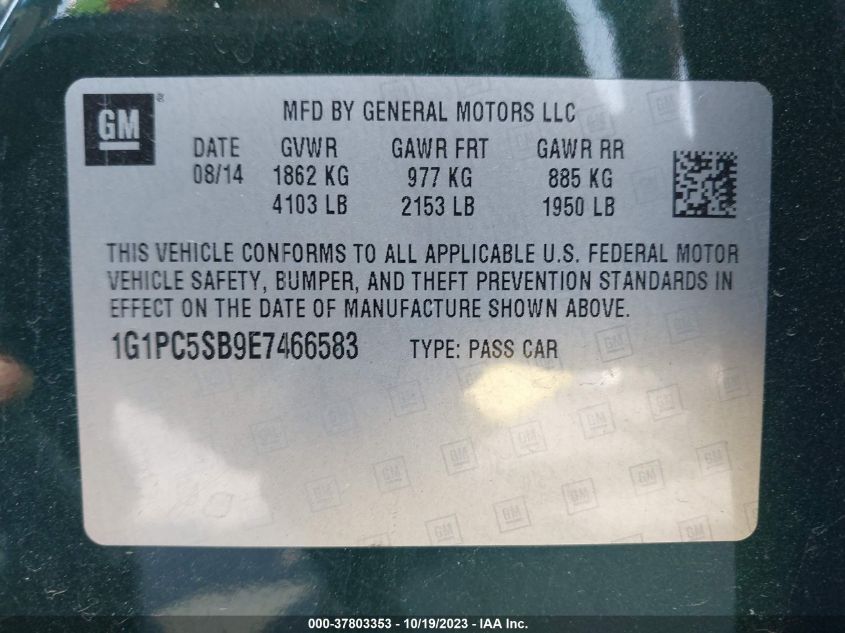 2014 CHEVROLET CRUZE 1LT - 1G1PC5SB9E7466583