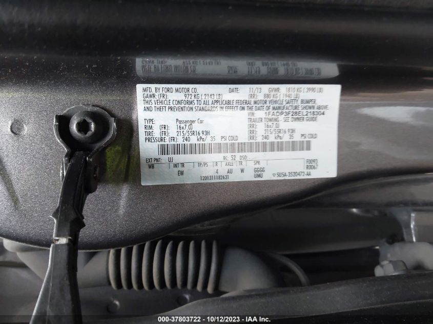 2014 FORD FOCUS SE - 1FADP3F28EL218304