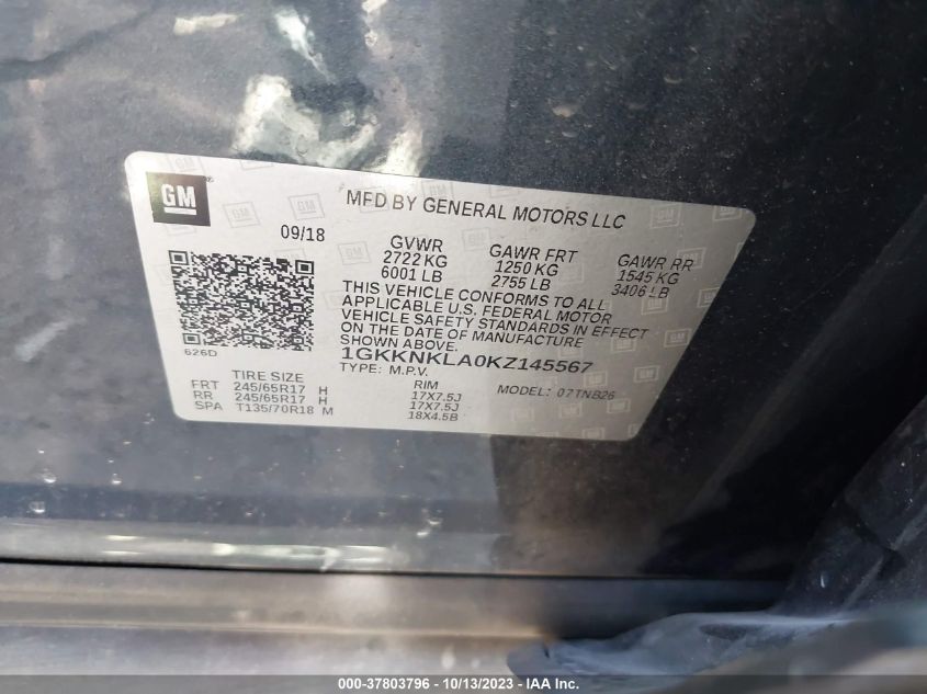 2019 GMC ACADIA SLE - 1GKKNKLA0KZ145567