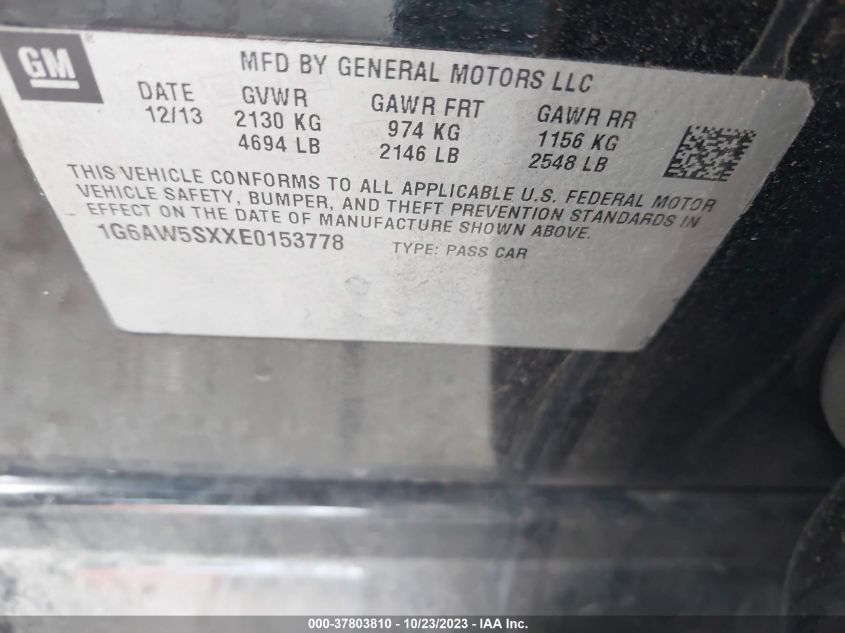 2014 CADILLAC CTS SEDAN AWD - 1G6AW5SXXE0153778