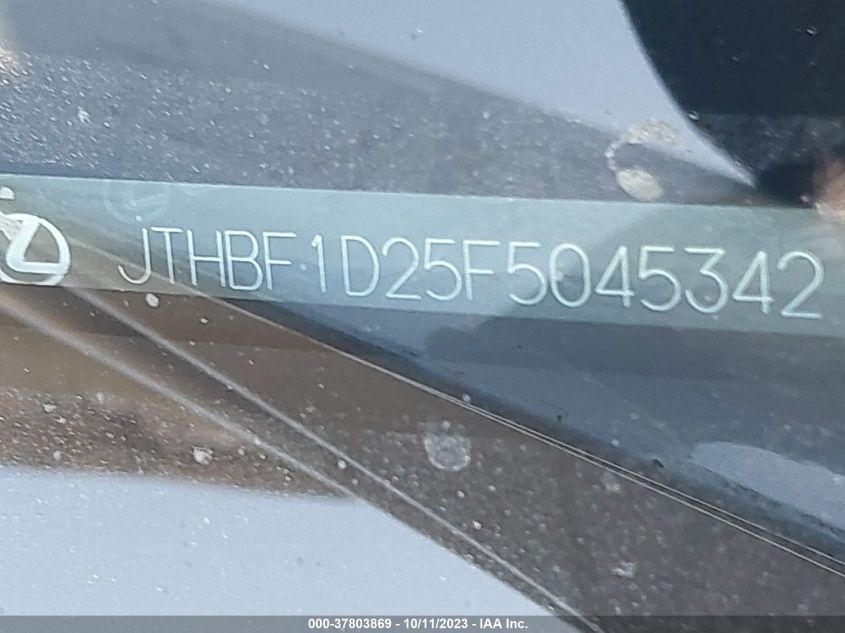 2015 LEXUS IS 250 - JTHBF1D25F5045342