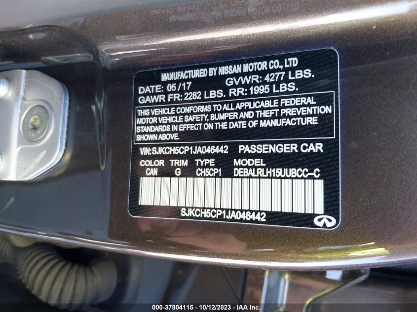 2018 INFINITI QX30 PREMIUM SJKCH5CP1JA046442