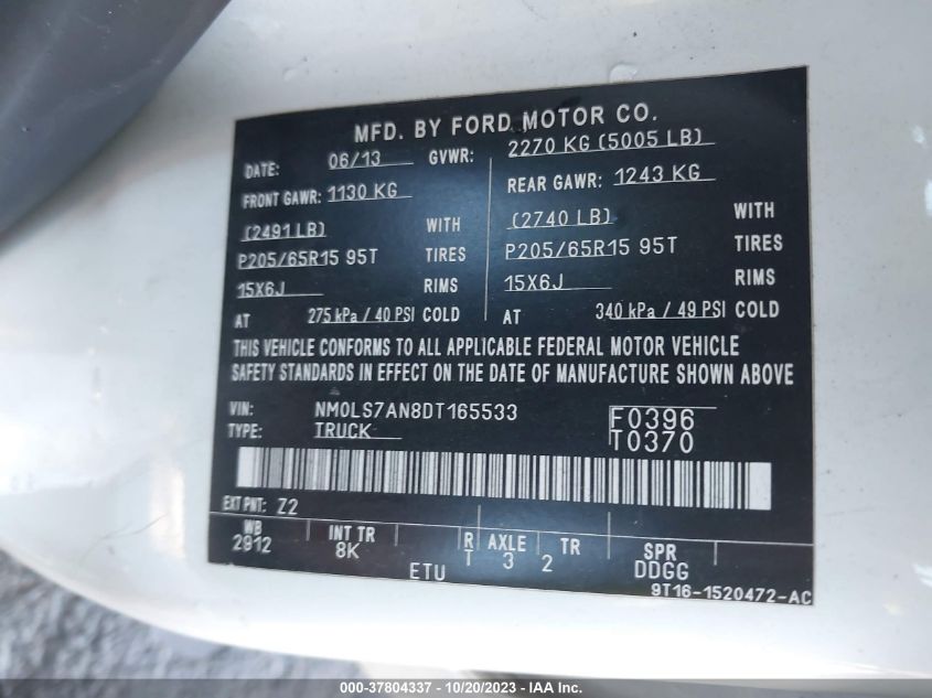 2013 FORD TRANSIT CONNECT XL - NM0LS7AN8DT165533