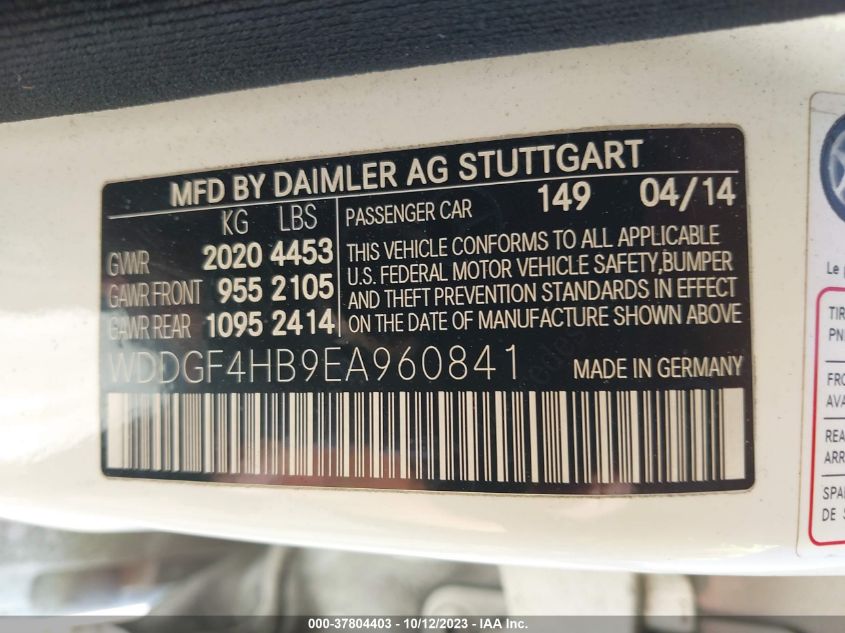 2014 MERCEDES-BENZ C 250 SPORT/LUXURY - WDDGF4HB9EA960841