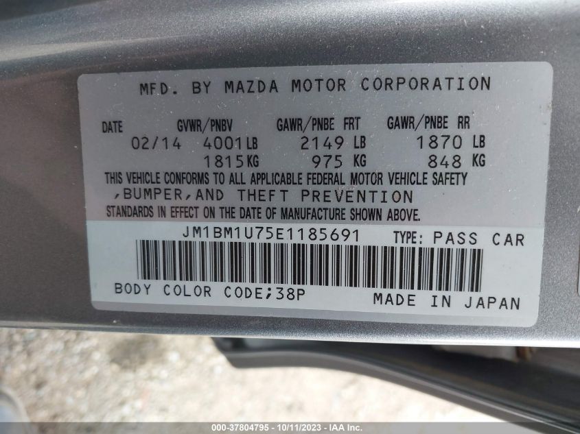 2014 MAZDA MAZDA3 I SPORT - JM1BM1U75E1185691