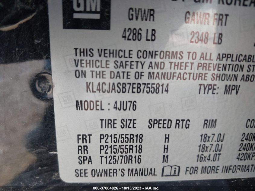 2014 BUICK ENCORE - KL4CJASB7EB755814