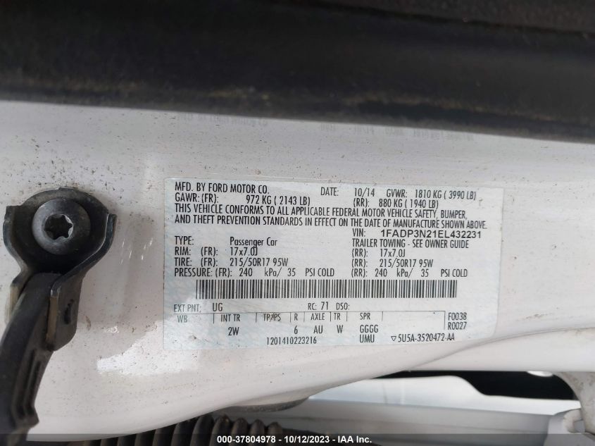 2014 FORD FOCUS TITANIUM - 1FADP3N21EL432231