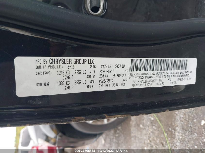 2013 DODGE JOURNEY SXT - 3C4PDCBG5DT705481