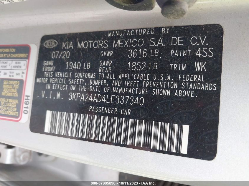 2020 KIA RIO S - 3KPA24AD4LE337340