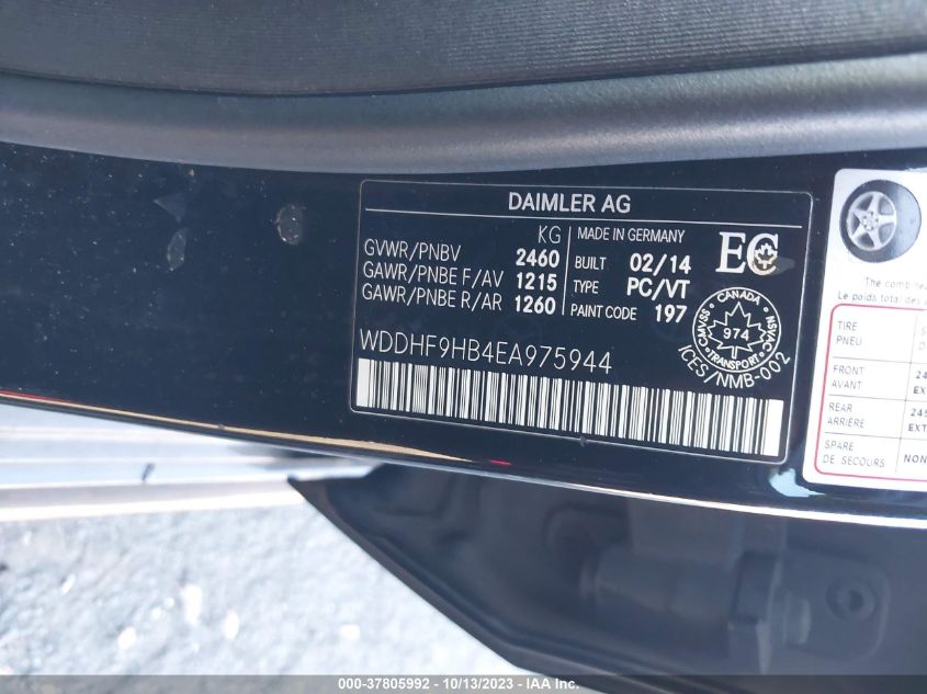 2014 MERCEDES-BENZ E-CLASS E 250 BLUETEC - WDDHF9HB4EA975944