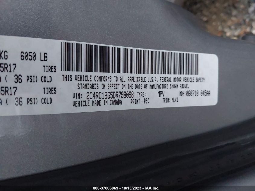 2013 CHRYSLER TOWN & COUNTRY TOURING - 2C4RC1BG5DR798098
