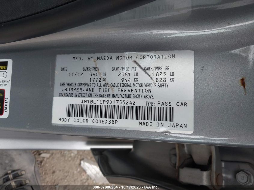 2013 MAZDA MAZDA3 I SPORT - JM1BL1UP9D1755242