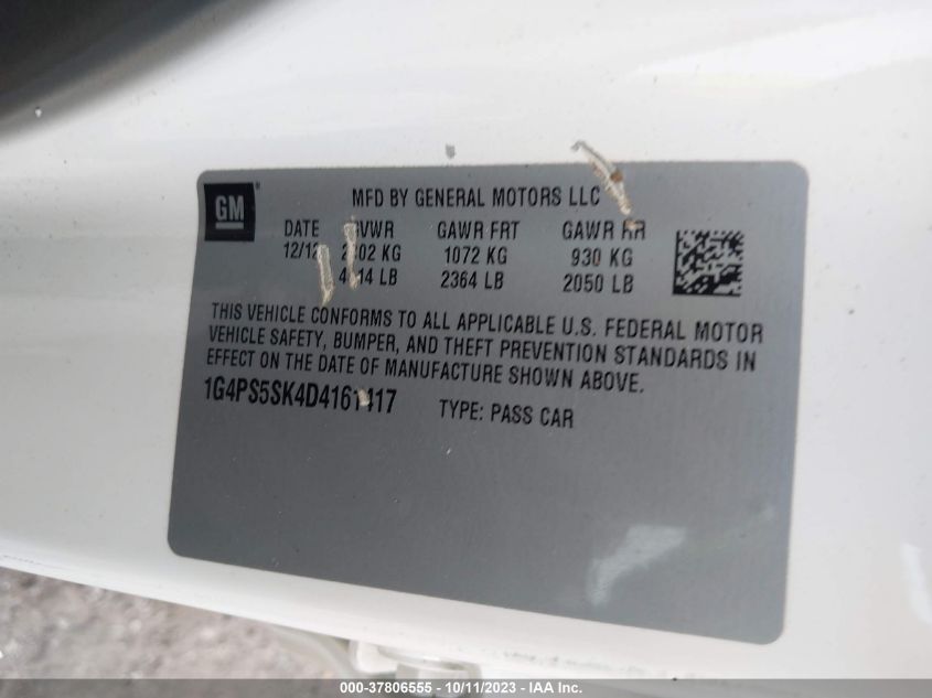 2013 BUICK VERANO LEATHER GROUP - 1G4PS5SK4D4161417
