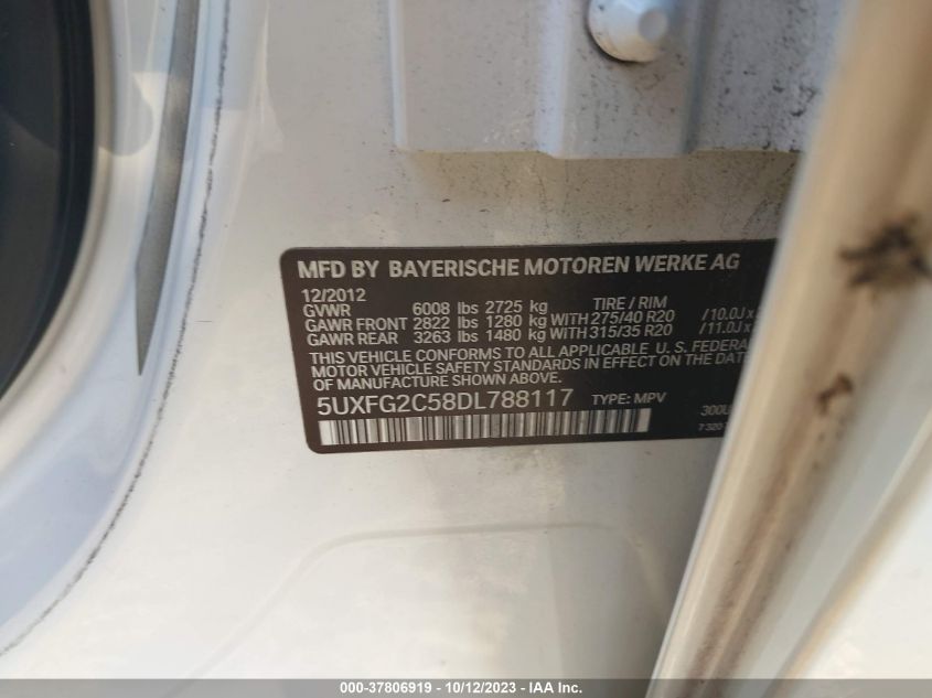 2013 BMW X6 XDRIVE35I - 5UXFG2C58DL788117