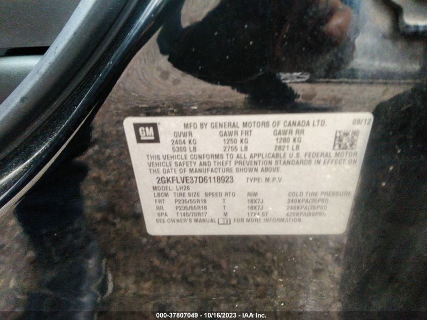 2013 GMC TERRAIN SLT - 2GKFLVE37D6118923