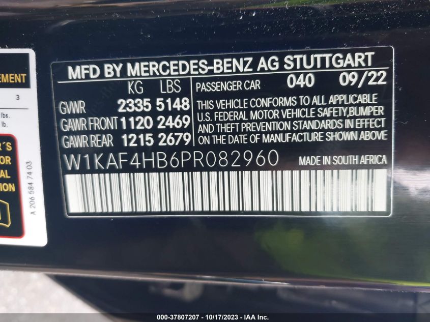 W1KAF4HB6PR082960 Mercedes-Benz C-Class C 300 9