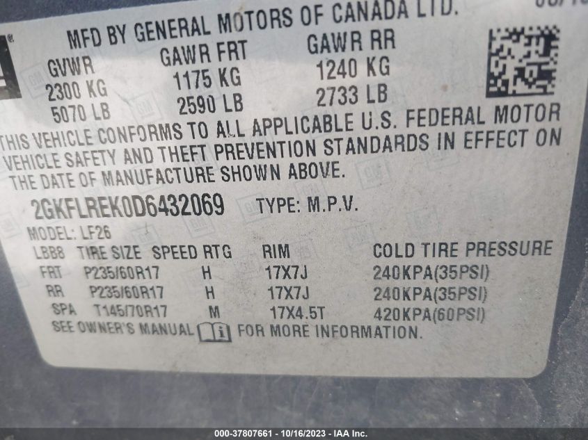 2013 GMC TERRAIN SLE - 2GKFLREK0D6432069