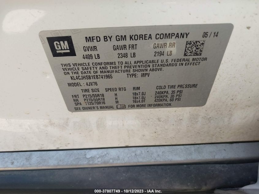 2014 BUICK ENCORE PREMIUM - KL4CJHSB1EB741965