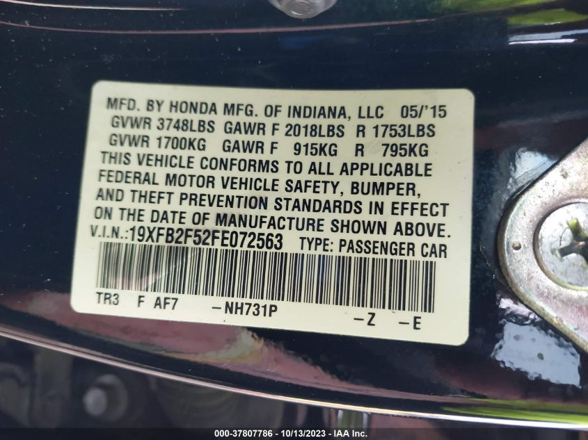 2015 HONDA CIVIC SEDAN LX - 19XFB2F52FE072563