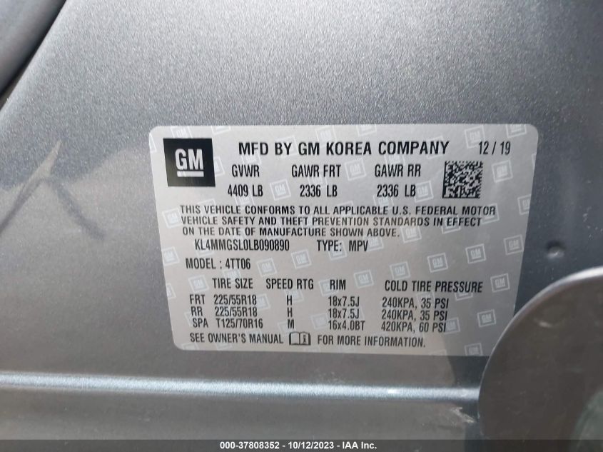 KL4MMGSL0LB090890 Buick Encore GX ESSENCE 9