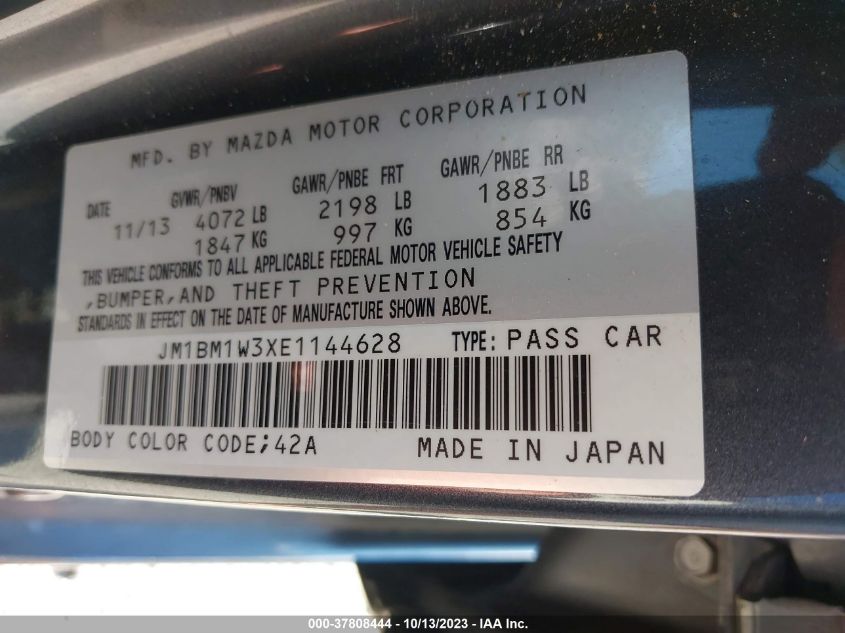 2014 MAZDA MAZDA3 S GRAND TOURING - JM1BM1W3XE1144628