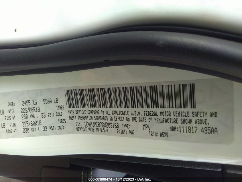 2016 JEEP CHEROKEE LATITUDE - 1C4PJMCB7GW203166