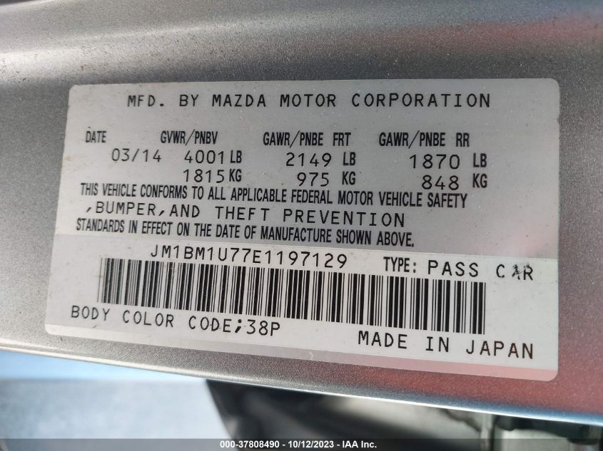 2014 MAZDA MAZDA3 I SPORT - JM1BM1U77E1197129