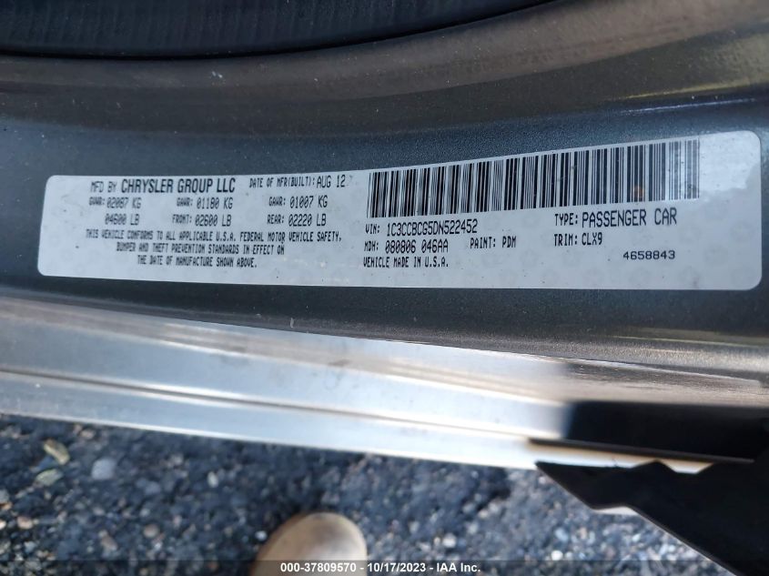 2013 CHRYSLER 200 LIMITED - 1C3CCBCG5DN522452