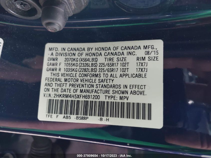 2015 HONDA CR-V EX - 2HKRM4H5XFH691200