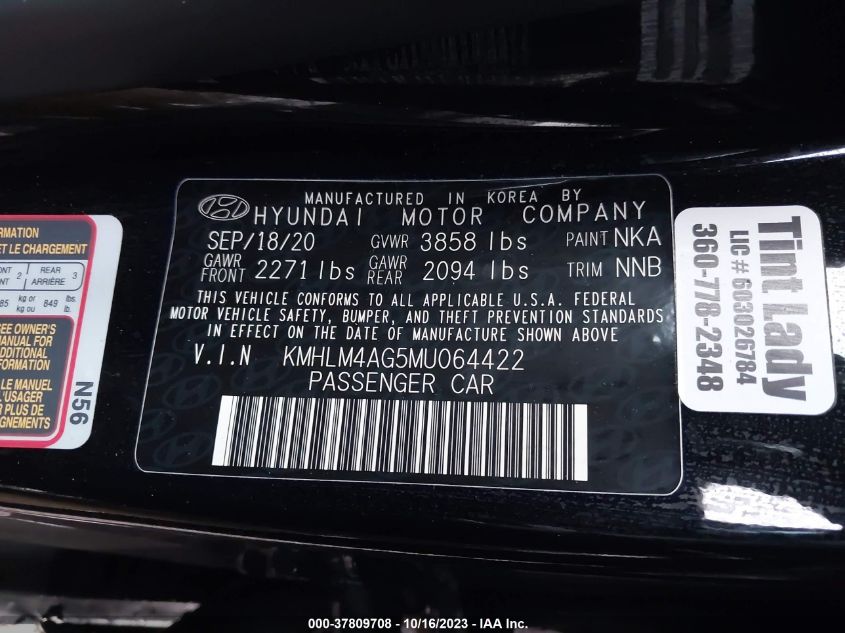 KMHLM4AG5MU064422 Hyundai Elantra SEL 9