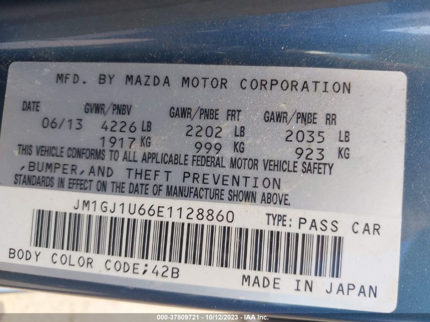 2014 MAZDA MAZDA6 I SPORT - JM1GJ1U66E1128860