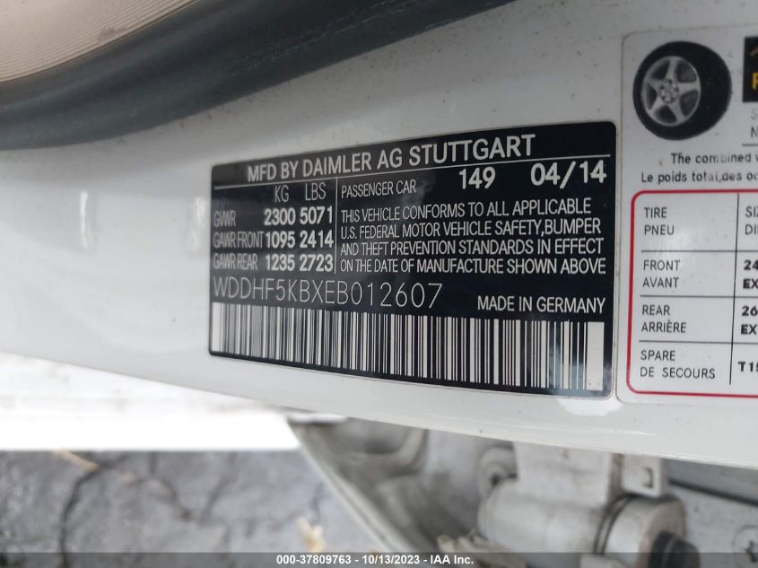2014 MERCEDES-BENZ E 350 WDDHF5KBXEB012607