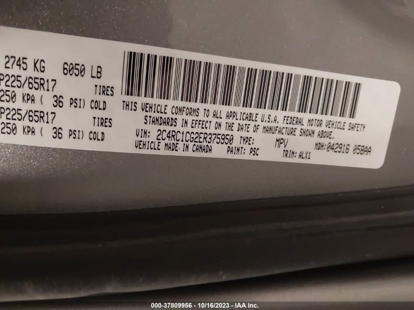 2014 CHRYSLER TOWN & COUNTRY TOURING-L - 2C4RC1CG2ER375950