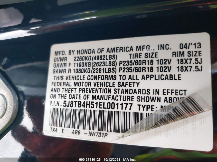 2014 ACURA RDX TECHNOLOGY - 5J8TB4H51EL001177