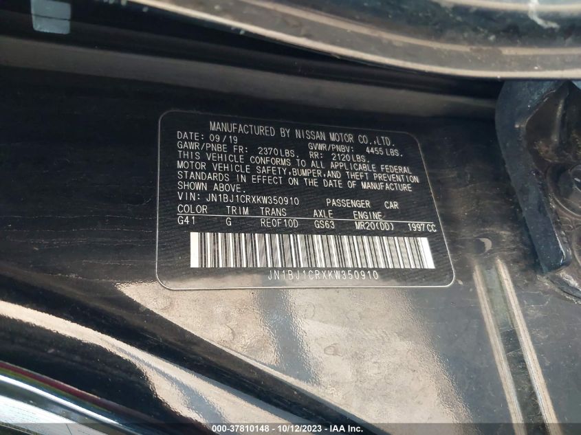 2019 NISSAN ROGUE SPORT S/SV/SL - JN1BJ1CRXKW350910